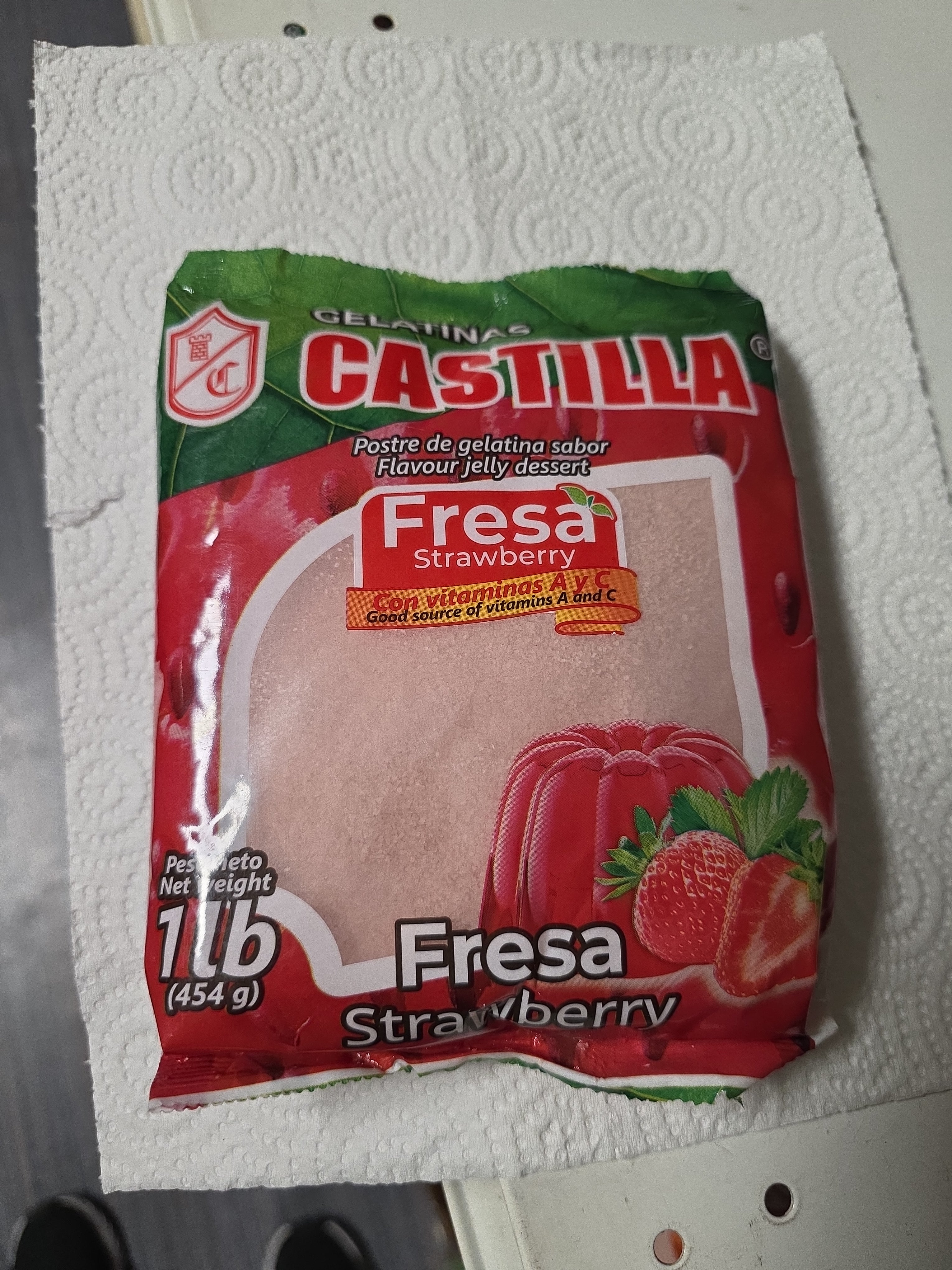 Gelatina Fresa Castilla Bolsa de 1Lb