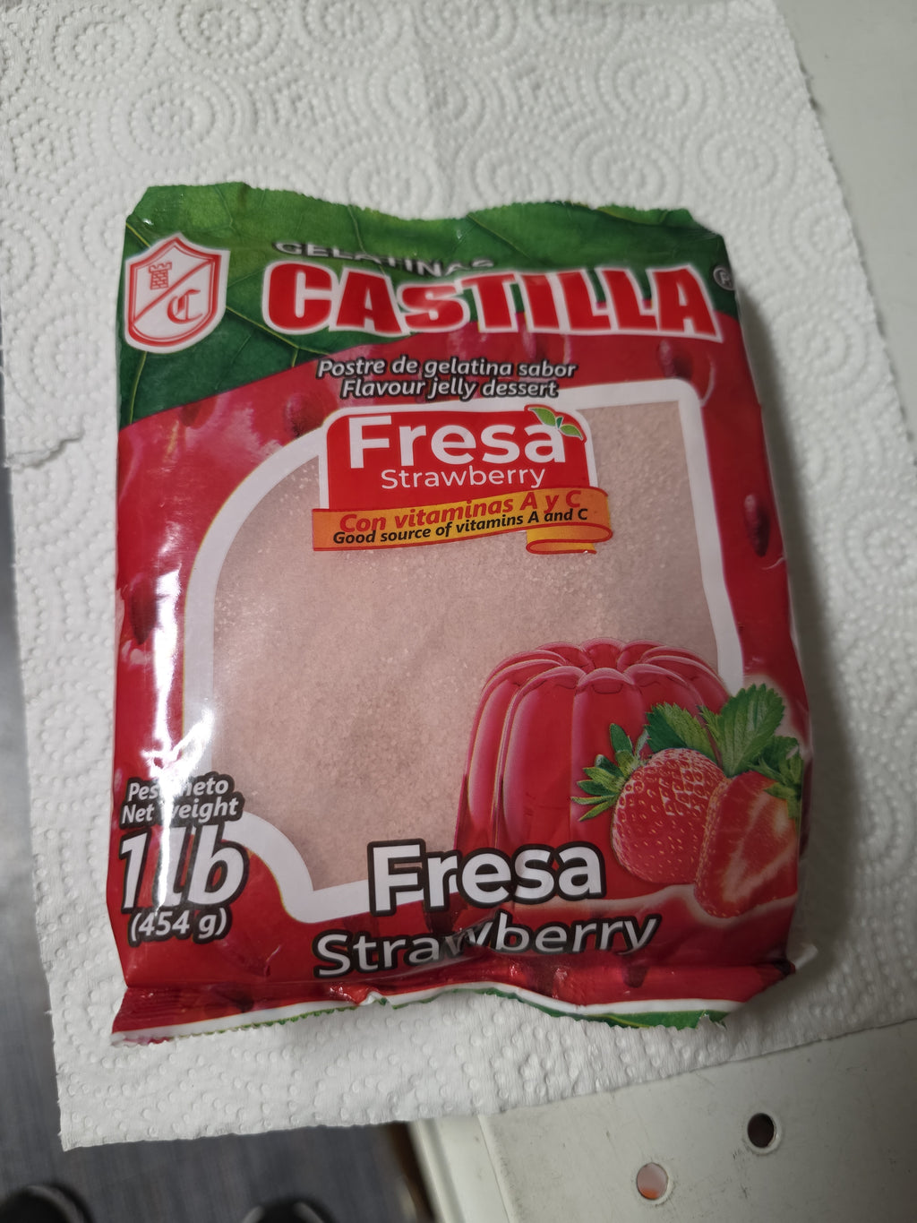 Gelatina Fresa Castilla Bolsa de 1Lb