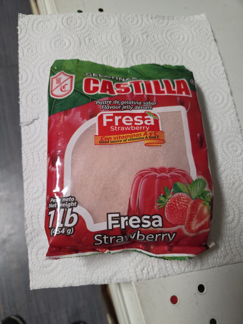 Gelatina Fresa Castilla Bolsa de 1Lb